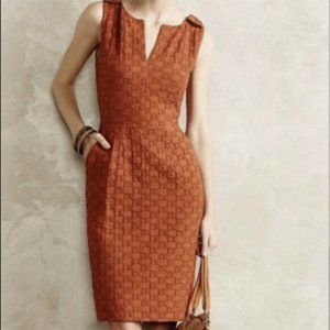 NWT Anthropologie Tabitha Tema Dress Basketweave Sheath with Pockets Size 0